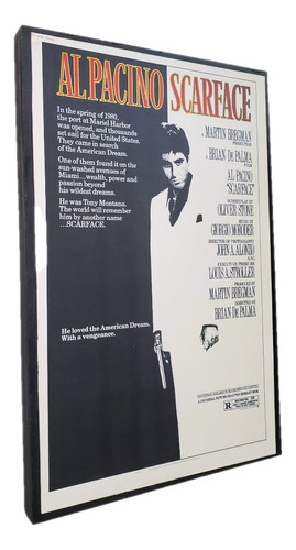 Scarface Tony Montana Al Pacino Cuadro Cartel 46cm X 31 Cm