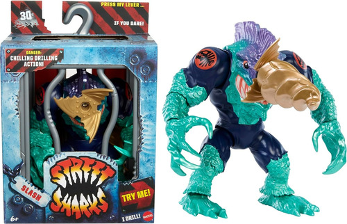 Mattel Street Sharks Slash,tv De Los 90, Tiburon Callejero (Usado)
