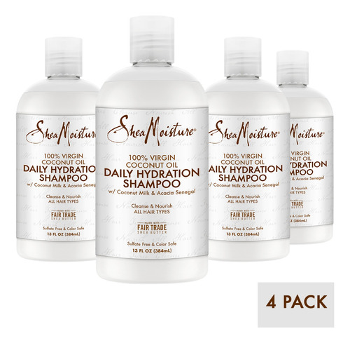  Shea Moisture Shampoo Hidratante Aceite De Coco 4 Pack 384ml