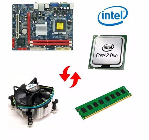 Kit Placa Mãe Intel Lga 775 Ddr3 +2gb + Core2duo E7500