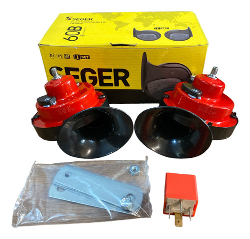  Bocinas Para Claxon Seger Universal Jgo 2pz Con Accesorios