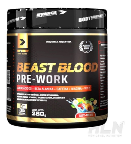 Pre Entreno Beast Blood Body Advance 35 Servicios 280g