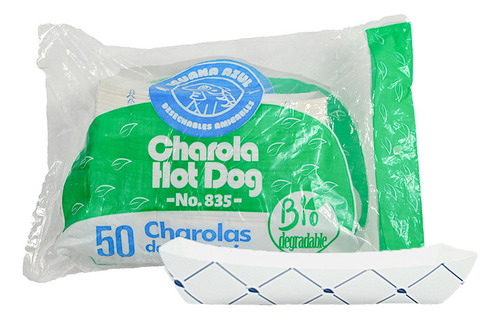 Charola Hamburguesa Carton + Charola Hot Dog Bio  200pza C/u