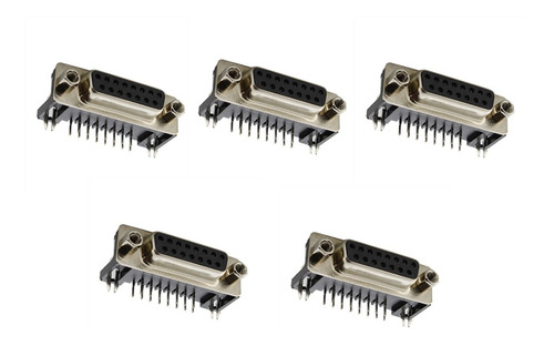Conector Db15 Hembra Para Circuito Impreso Pcb Paq5pzas