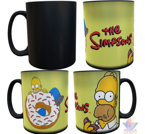 Taza Magica Simpson Homero Donuts Donas Logo Ceramica