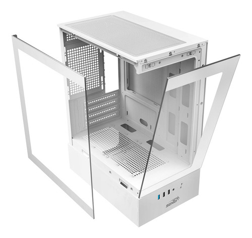Gabinete Sentey H30 Micro Gs-6130 Vidrio 5 Fan Argb Blanco Blanco