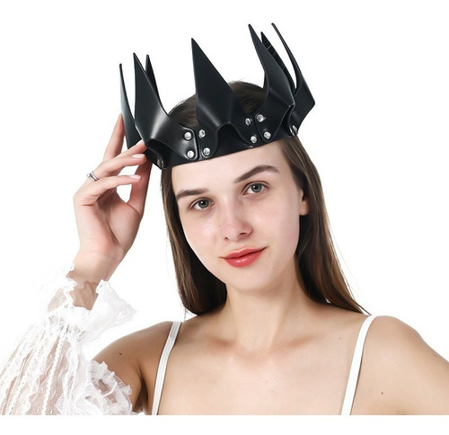 Imagen 2 de 4 de Moderna Corona De Piel Sintética, Unisex, Unitalla