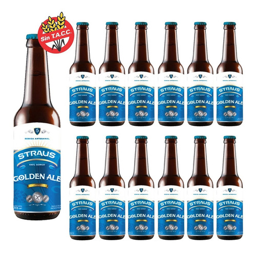 Cerveza Artesanal Straus Golden 330 Ml Sin Tacc Pack X 12