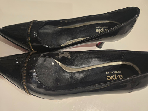 Zapatos Stiletto A-pie Negros Nro 38 (Usado)