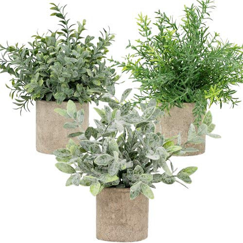 Set De 3 Mini Plantas Artificiales De Interior En Maceta