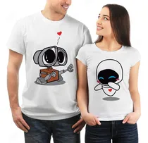 Comprar Duo Playera De Pareja Novios Robots Wall Ev Enamorados