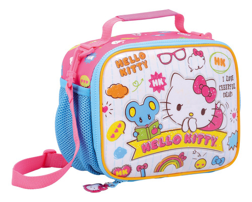 Lunchera Termica Infantil Hello Kitty Escolar Bolso Edu Color Celeste 74304 Estampado