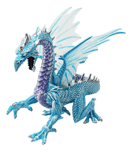 Estatueta De Dragão Realista, Figura De Ação De Azul
