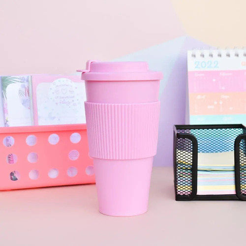 Vaso De Plástico Doble Capa Con Banda De Silicona