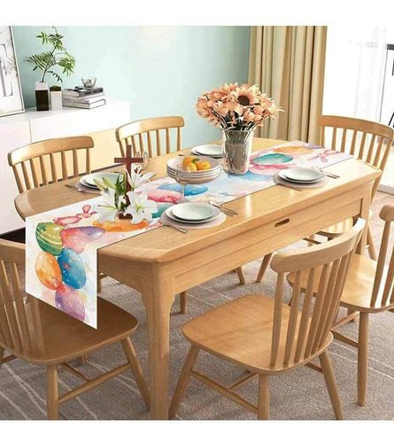 Mesa Con Estampado De Pascua, Bandera De Mesa, Decoración Pa