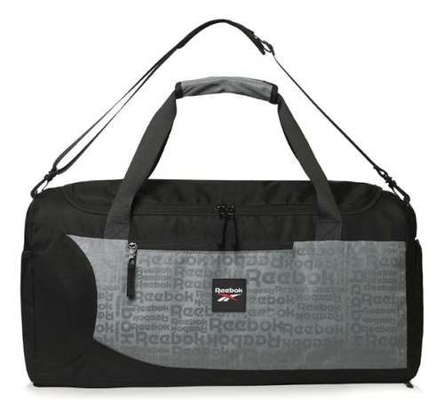 Bolso Reebok Deportivo Gym Viaje Con Botinero Negro/gris Lisa