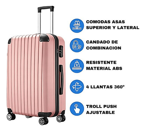 Maleta De Viaje Mediana Expandible Resistente Con Cerradura