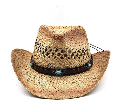 Sombrero De Playa Para Hombre, Vaquero Y Mujer, De Paja Natu