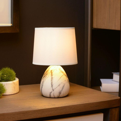 Lampara De Mesa Marmo Blanco Ø16-1xe14