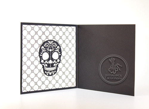 30 Invitacion Dia Muertos Corte Laser Doblez Halloween 15-02