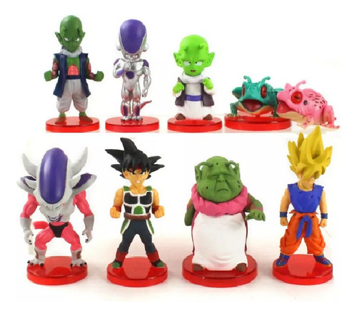 Kit 9 Juguetes Muñecos Dragon Ball Z Goku, Dende, Bardock