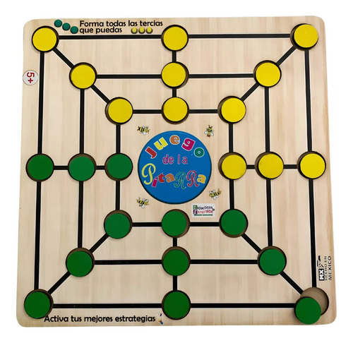Pitarra Juego De Mesa Tradicional Didáctico Madera 24 Fichas