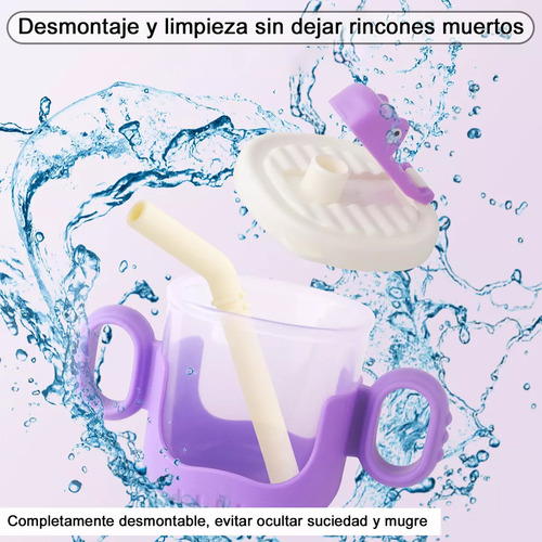 Fj Vaso Entrenador Antiderrames Bebe Sílice Anticaída 300ml