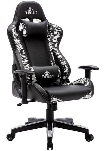 Silla Gamer Ergonomica Yeyian Ryuji Snow Camo Serie 2500 Color Negro