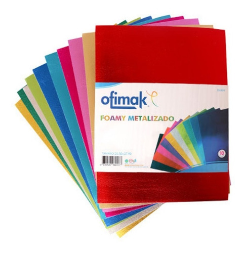 Imagen 1 de 2 de Foamy Metalizado Paquete De 10 Colores Surtidos Foami Ofimak