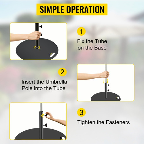 Vevor Base Para Sombrilla Paraguas Con 2 Soportes Apto 18kg