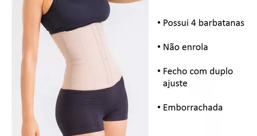 Cinta Modeladora Feminina Emborrachada Cotton Ref 404 Esbelt