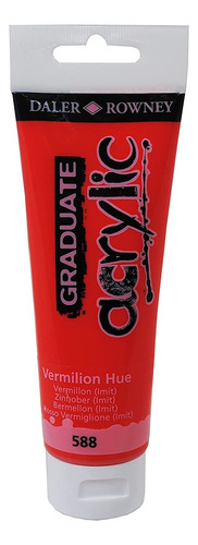 Tinta Acrilica Graduate Vermelhao Hue 120ml Daler Rowney Cor 588 Vermilion Hue