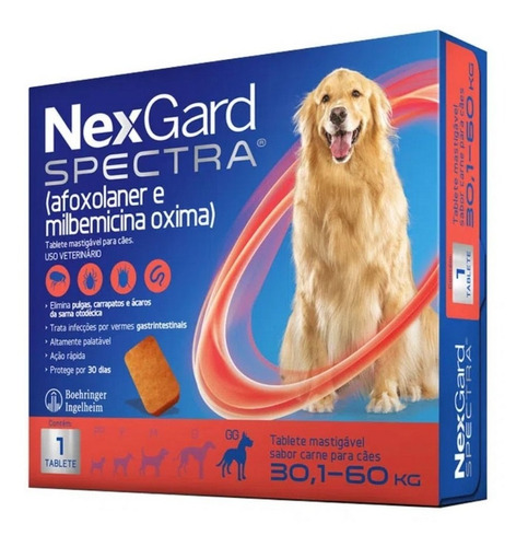 Nexgard Spectra Antipulgas E Vermífugo Cães 30,1kg 60,0kg