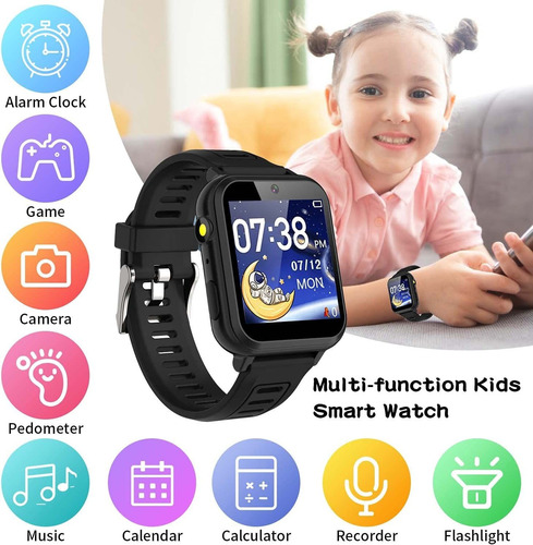Reloj Inteligente Para Niños 16 Juegos Podómetro Cám...
