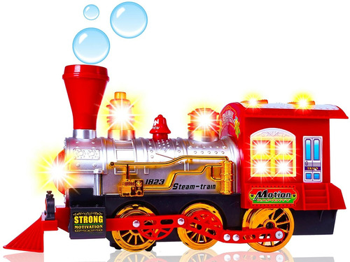 Tren Burbujero Vapor Luces Sonido Juguete Didactico Burbujas