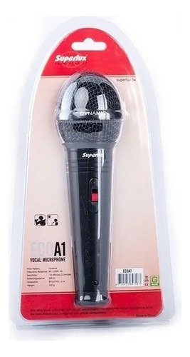 Micrófono Dinámico Vocal Superlux Eco-a1 Con Pipeta Y Funda. Color Negro