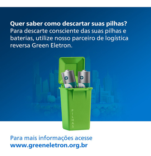 Pilha Zinco Aaa Philips Bateria Carvão 3a Palito 4 Unidades