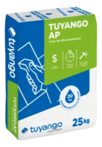 Yeso Tuyango Aditivado Tradicional X25 Kg