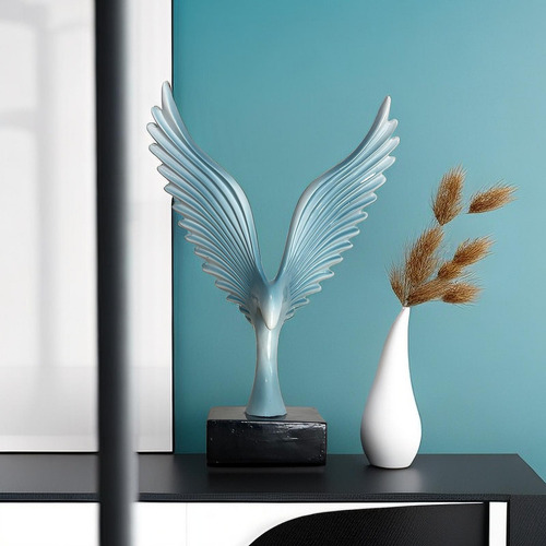 Figura De Pájaro Con Extendidas, Adorno Para Azul Claro