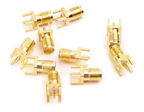 10pcs Sma Fêmea Jack Solder Pcb Board Mount Rf Connectors S