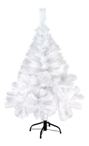 Arbol Navidad Blanco Tronador De Lujo 1.20mts Base Metálica