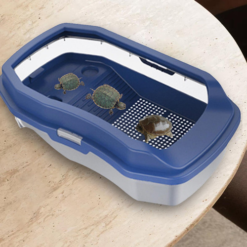 Caja De Alimentación Para Hábitat De Reptiles, Azul