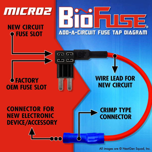 Paquete De 50 Unidades De Biofuse 12v Micro2 Add-a-circuit