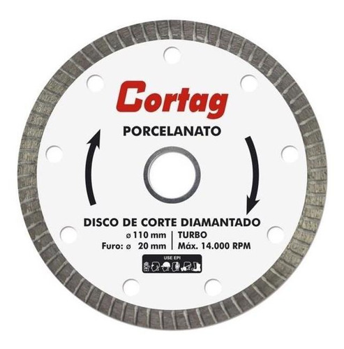 40 Discos De Corte Diamantado Turbo Porcelanato 110mm Cortag