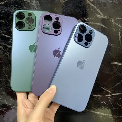 Capa Bumper para iPhone 13 Pro Max de Vidro Premium Azul Celeste
