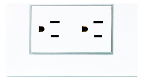 Tomacorriente Doble Con Tierra Blanco Z105/2-w Igoto
