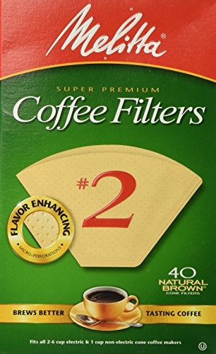 Filtros De Café De Melitta Cono 40 Marrón Natural Cuenta #2