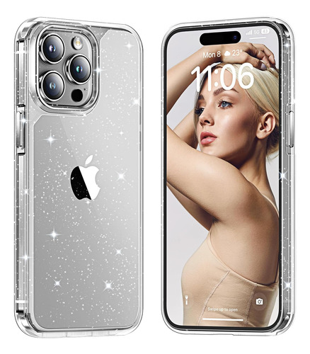 Tauri Diseñado Para iPhone 15 Pro Case Glitter, [no Contra A