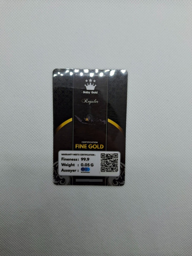 Oro Puro 24k Mini Moneda Certificada Corona Real 0.05 Gramos