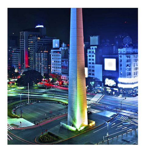 Vinilo 60x60cm Obelisco Noche Buenos Aires Monumento M2